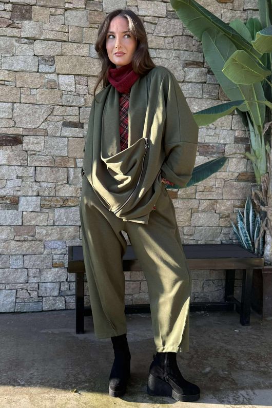 Sola Smart Tech Drape Relaxed Biker Jacket Khaki /15=